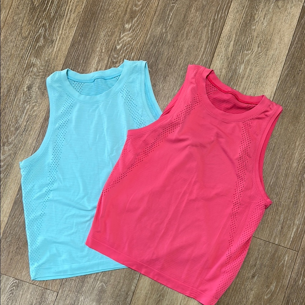 lululemon athletica Blue and Pink Muscle Tees